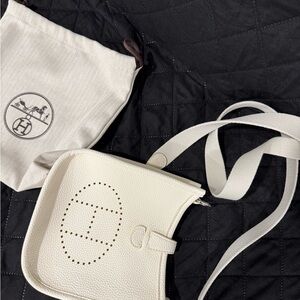 Hermes evelyne mini White Crossbody Bag